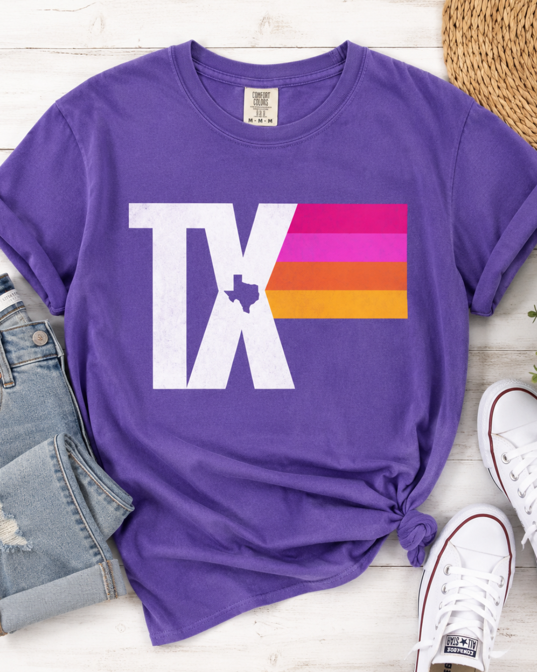 Retro Texas Sunset Tee in Purple