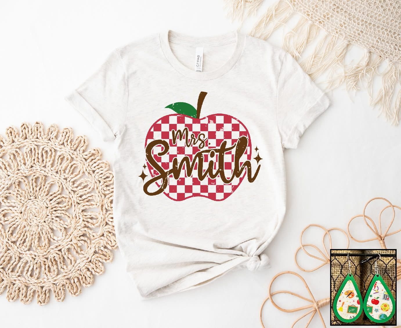 Custom Name Apple Teacher Tee
